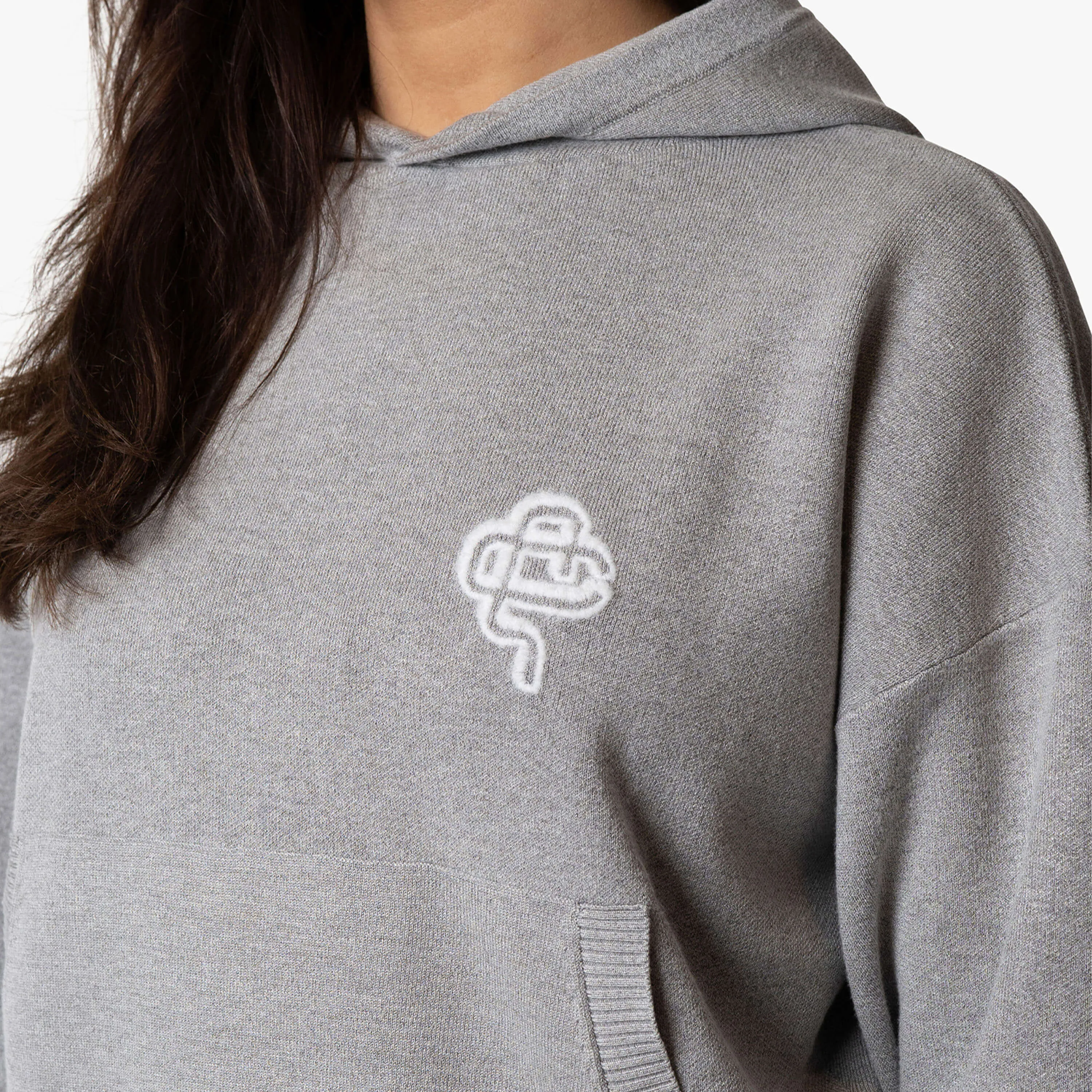 FLO KNITTED SET | GREY MELEE/WHITE