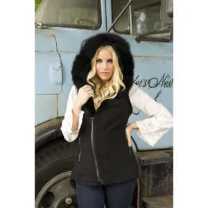 FOX FUR HOODED VEST