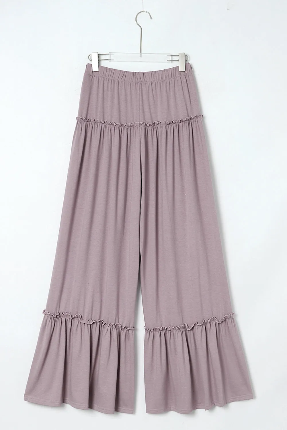 Frilled High Waist Wide Leg Pants
