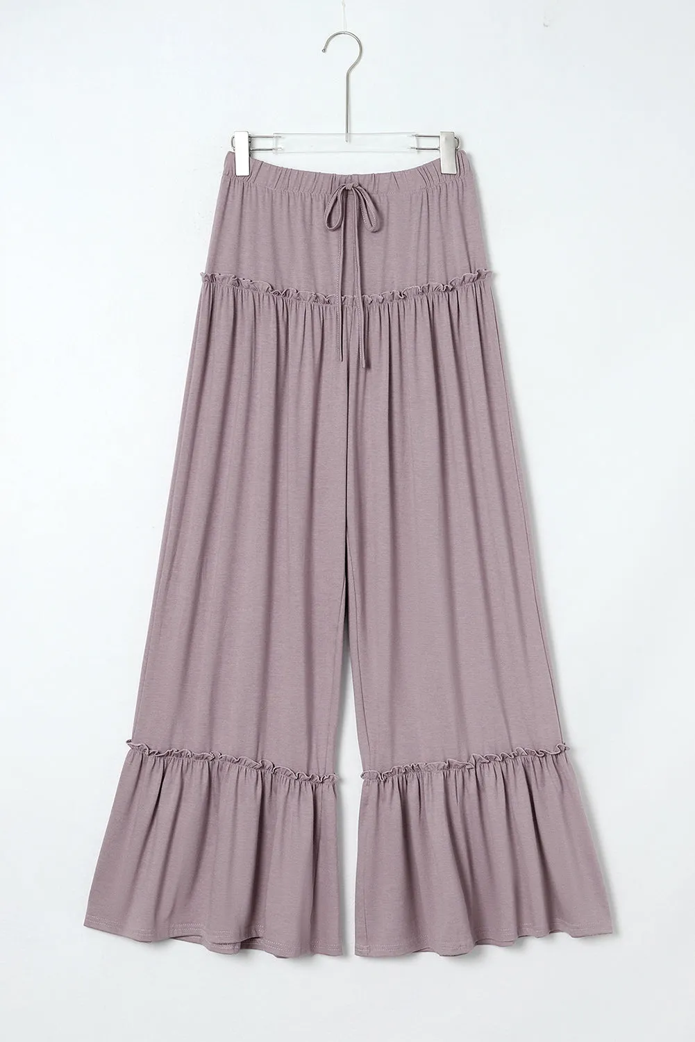 Frilled High Waist Wide Leg Pants