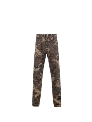 GIVENCHY Zipped Slim Fit Denim Trousers Brown Beige
