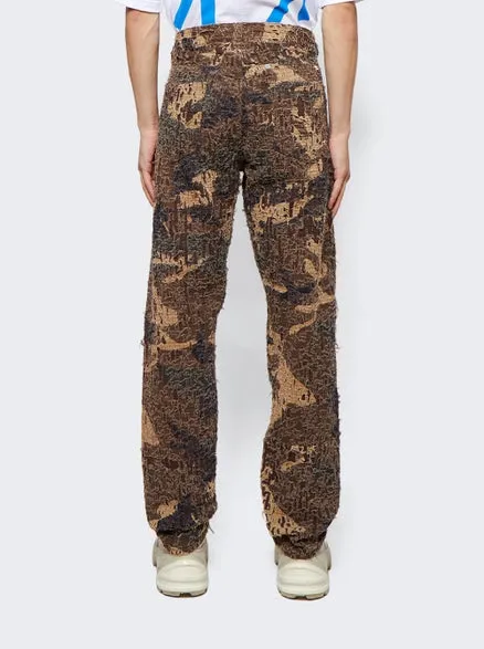 GIVENCHY Zipped Slim Fit Denim Trousers Brown Beige