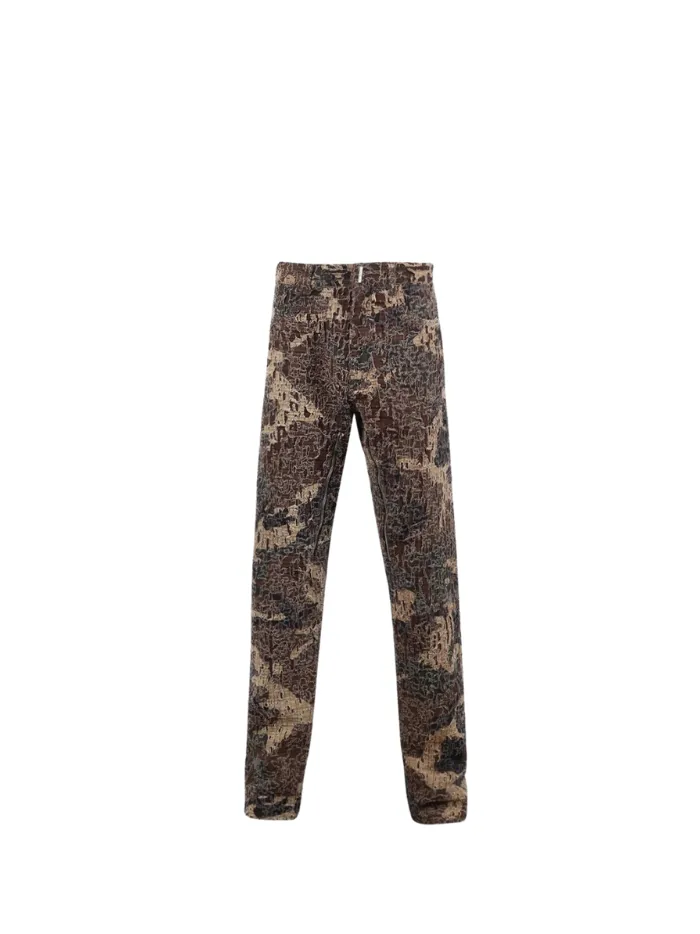 GIVENCHY Zipped Slim Fit Denim Trousers Brown Beige