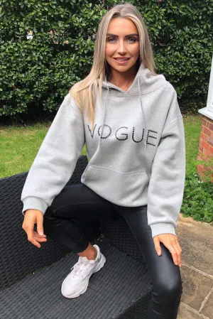 Grey Metallic Vogue Oversized Hoodie