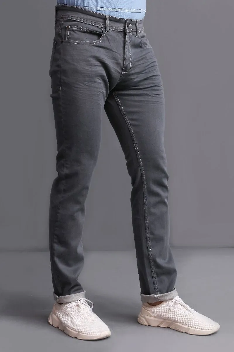 GREY RIBBED JEANS