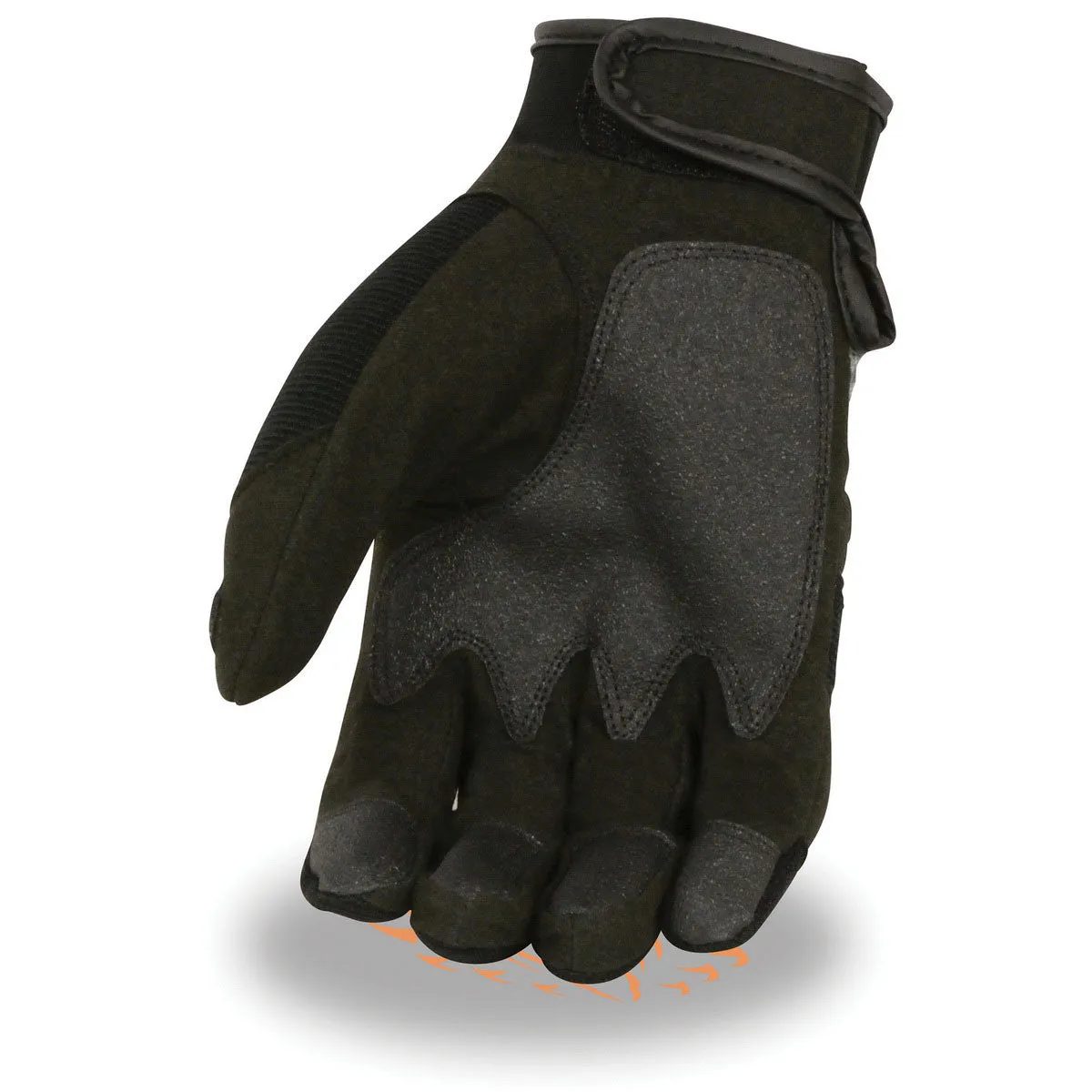 GREY SH76101 Men's Black and Grey Textile Mesh Motorcycle Mechanics Hand Gloves W/ Amara Cloth Bottom