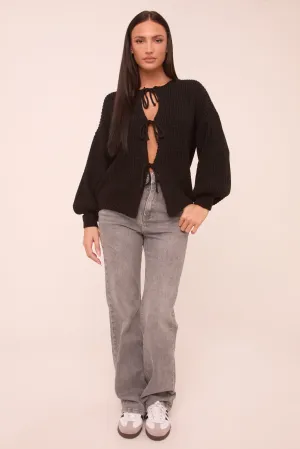 Grey Stretch Mid Waist Straight Leg Denim Jeans - Phoenix