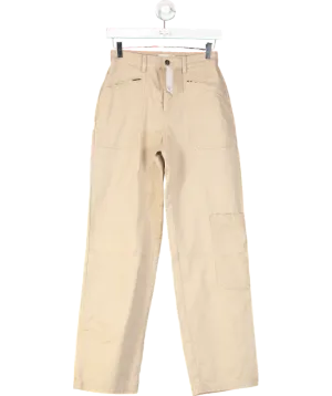 H&M Beige Zip Pocket Jeans UK 6
