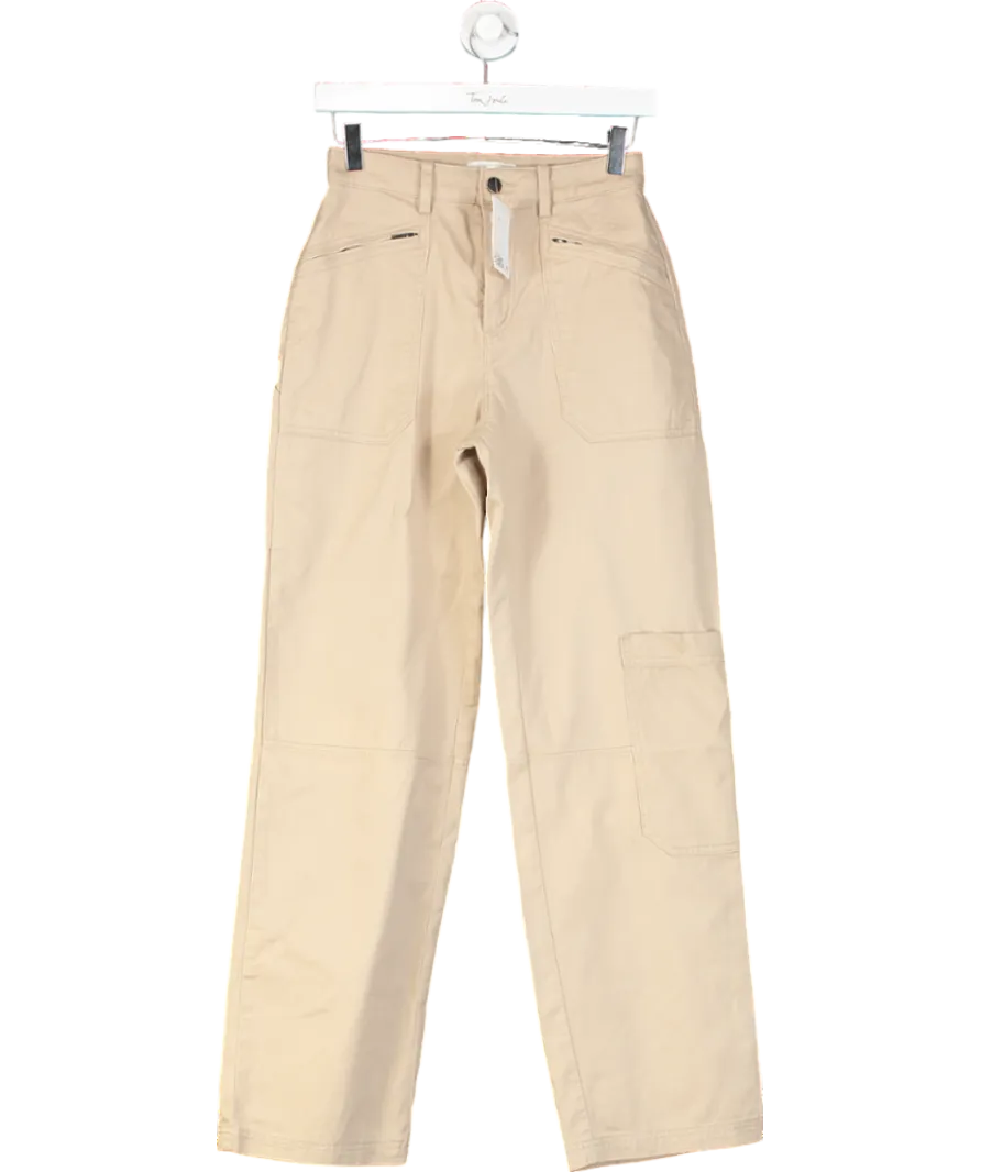 H&M Beige Zip Pocket Jeans UK 6