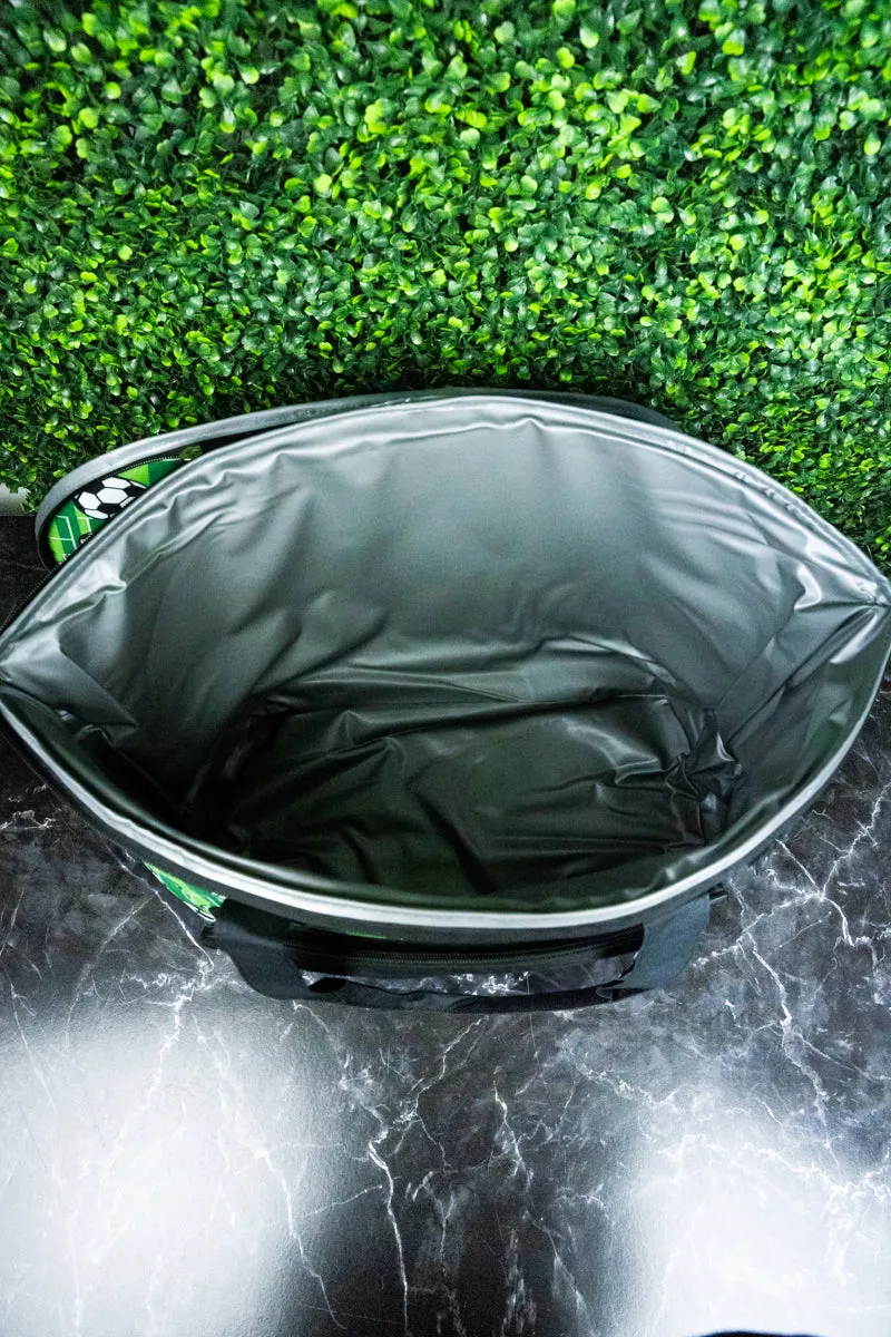 Here For The Goals and Black Cooler Tote with Lid
