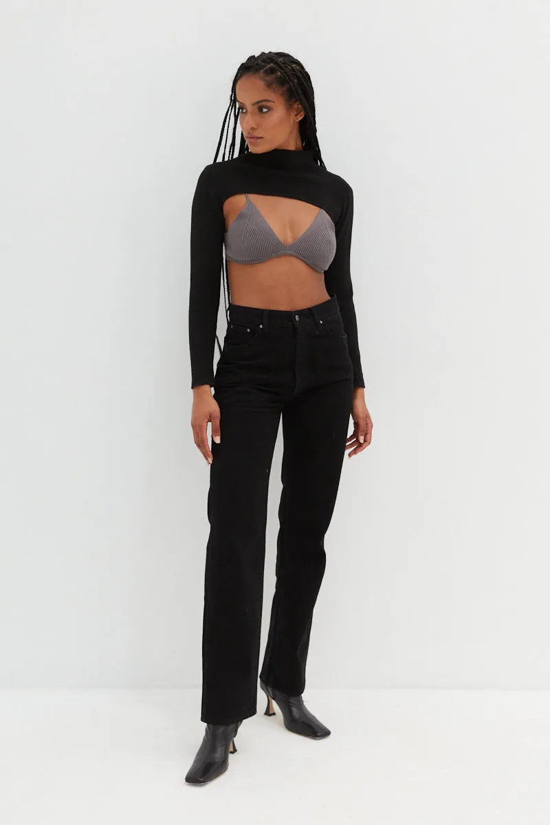 High Neck Bolero - Black