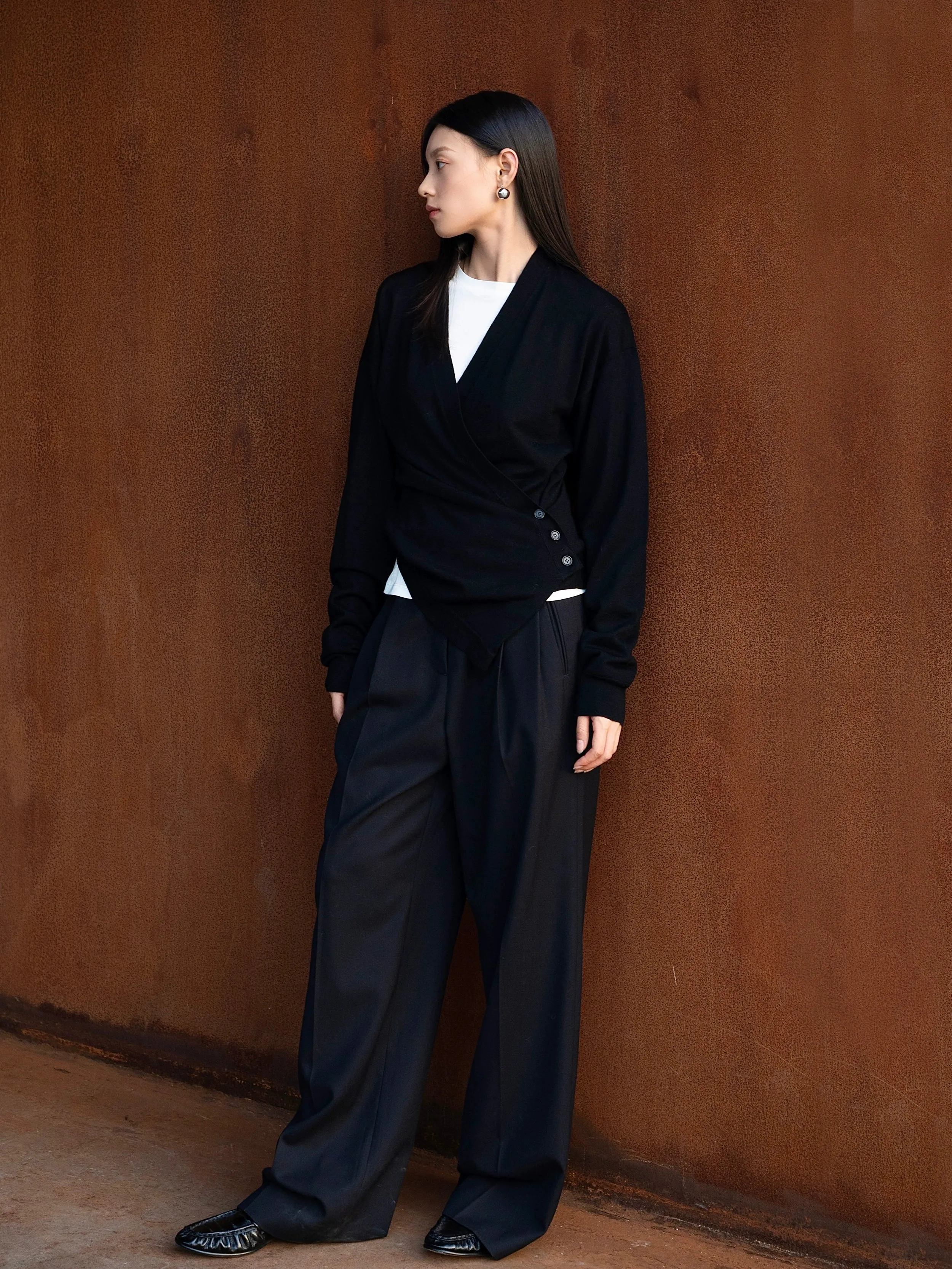 High-Waist Wide-Leg Trousers
