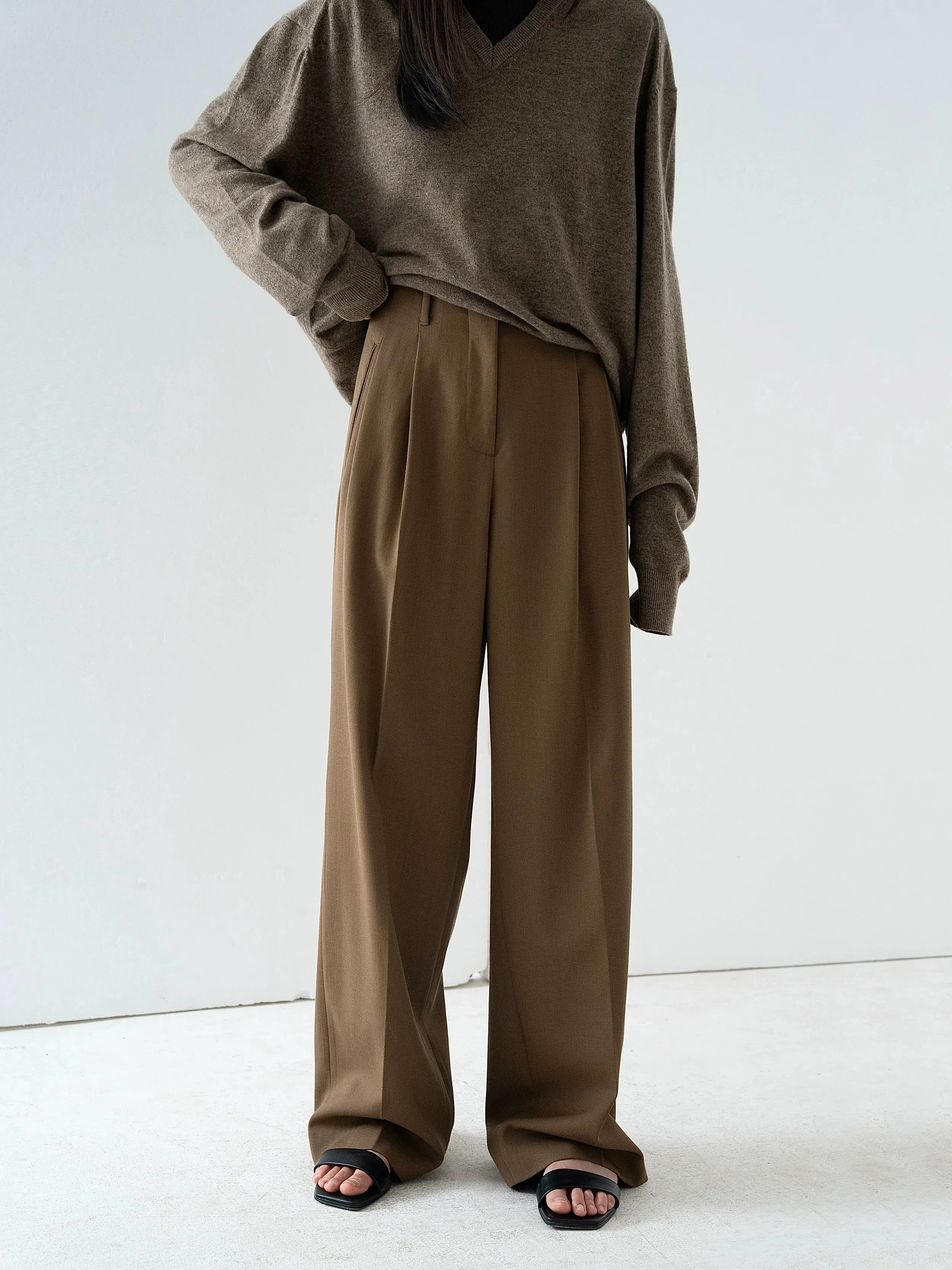 High-Waist Wide-Leg Trousers