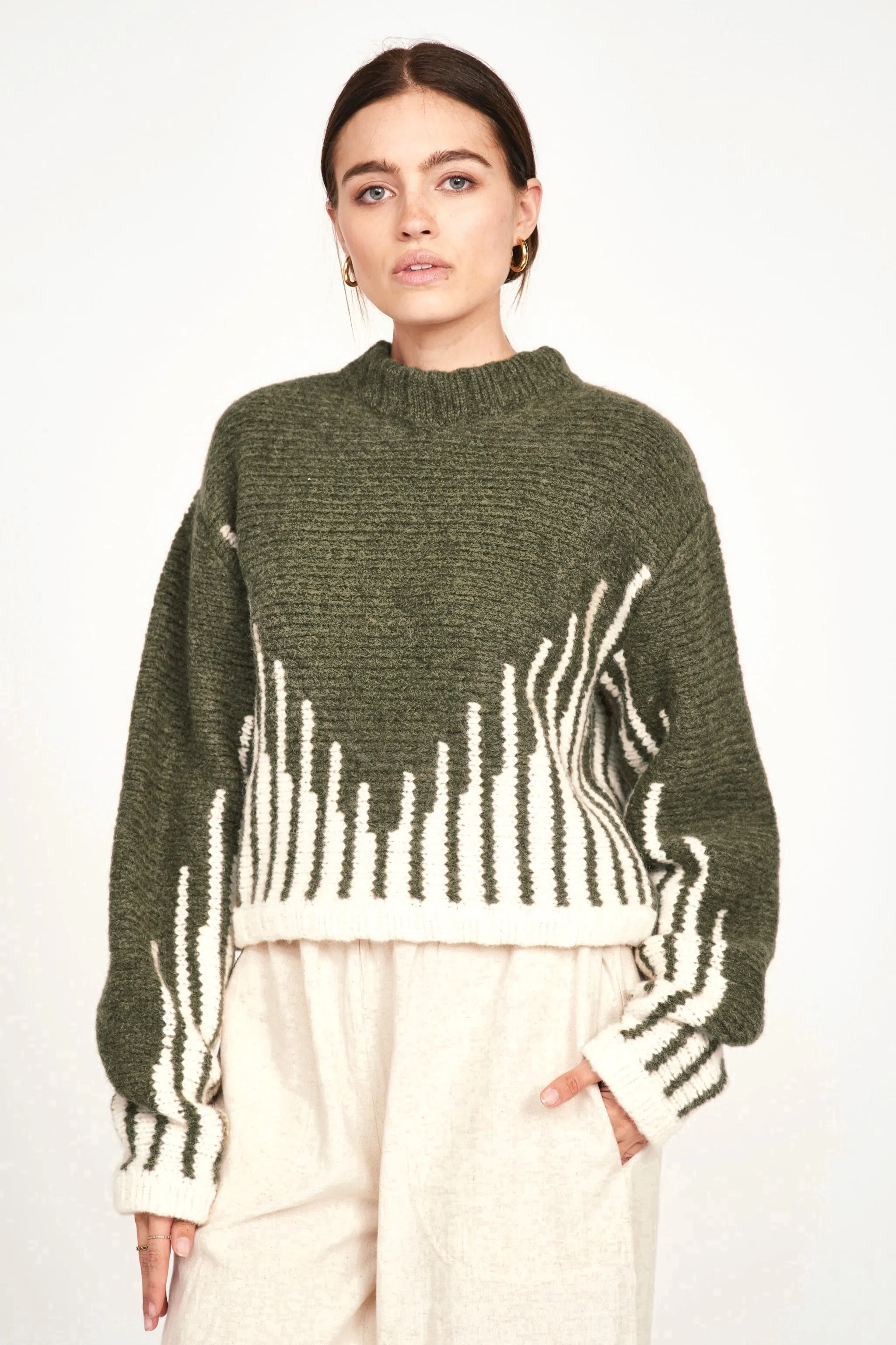 Highland Sweater in Olive Ridge
