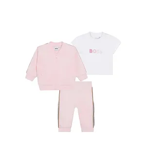 Hugo Boss Kids Toddler's 3-Piece Pink Tracksuit Set