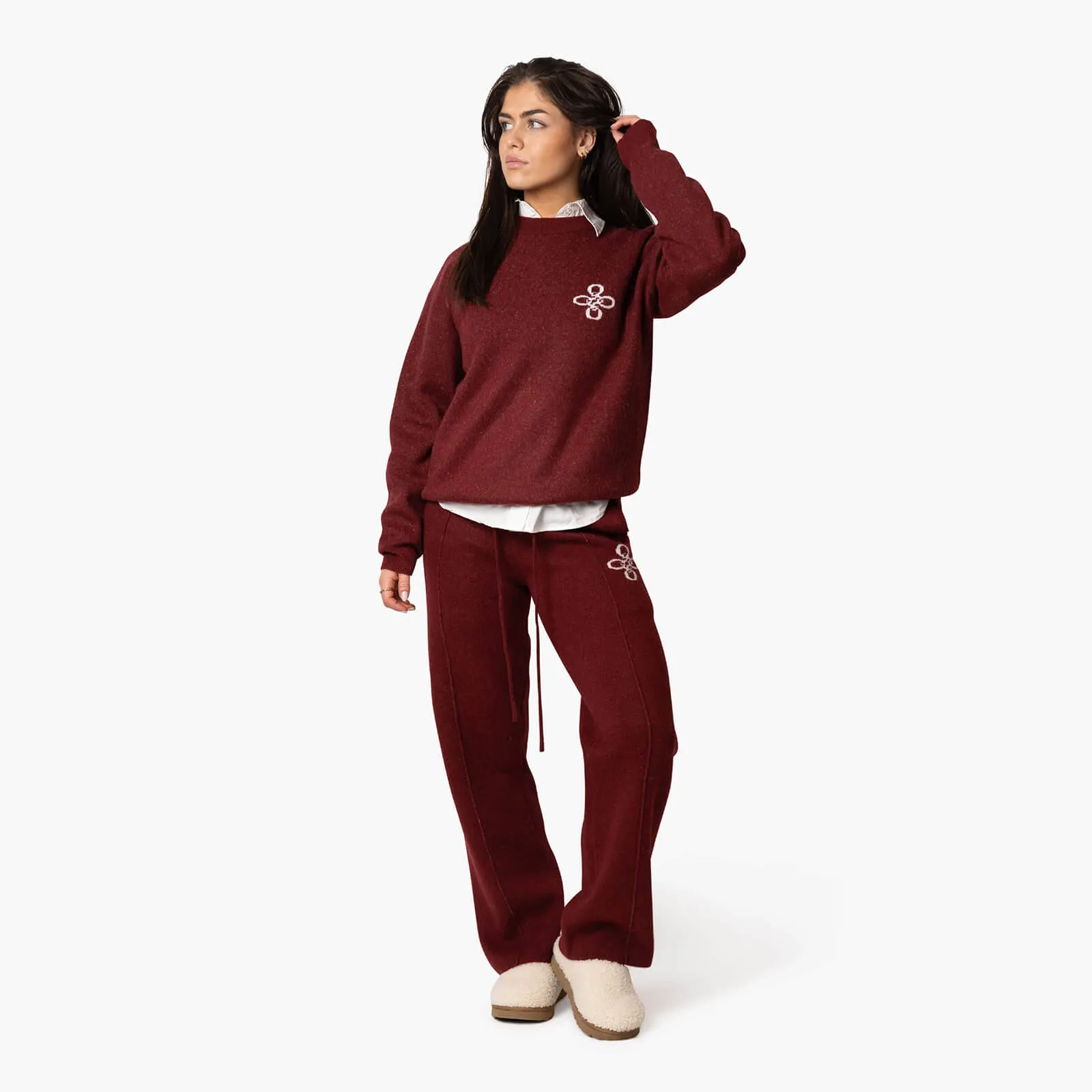 INSIGNIA KNITTED PANTS | BORDEAUX