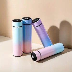 Insulated Gradient Color Vacuum Flask - Sports Water Bottles - 304 Stainless Steel, Touch Temperature Display, Double-Walled, Leak-Proof, BPA-Free, Durable and Stylish for Outdoor Activities