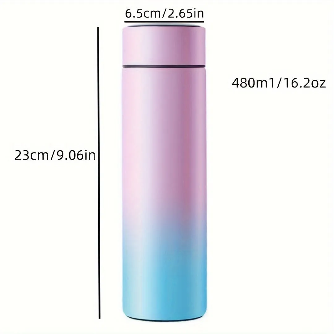 Insulated Gradient Color Vacuum Flask - Sports Water Bottles - 304 Stainless Steel, Touch Temperature Display, Double-Walled, Leak-Proof, BPA-Free, Durable and Stylish for Outdoor Activities