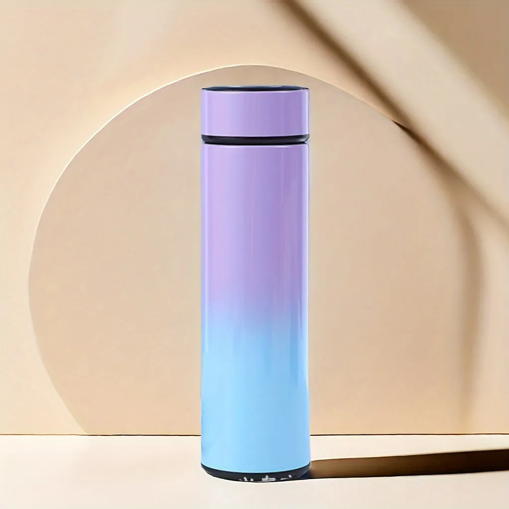 Insulated Gradient Color Vacuum Flask - Sports Water Bottles - 304 Stainless Steel, Touch Temperature Display, Double-Walled, Leak-Proof, BPA-Free, Durable and Stylish for Outdoor Activities