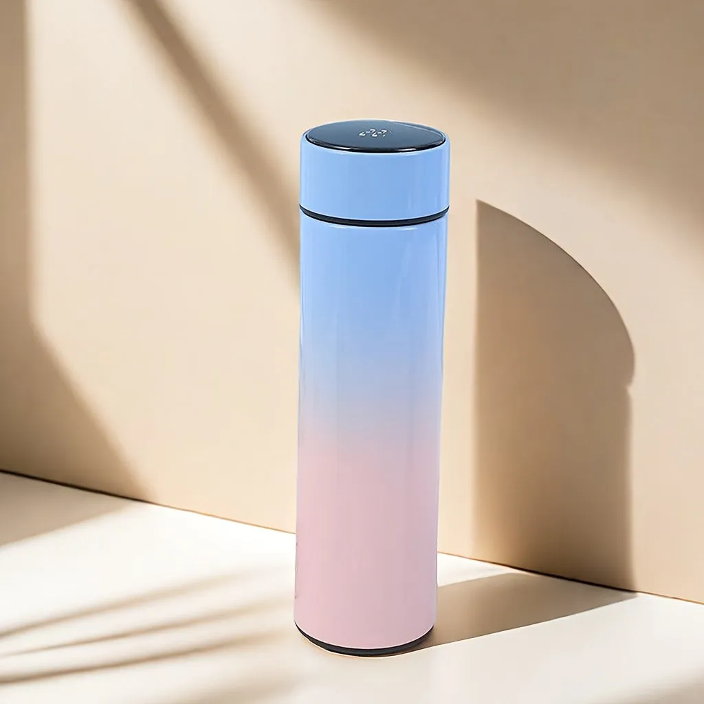 Insulated Gradient Color Vacuum Flask - Sports Water Bottles - 304 Stainless Steel, Touch Temperature Display, Double-Walled, Leak-Proof, BPA-Free, Durable and Stylish for Outdoor Activities