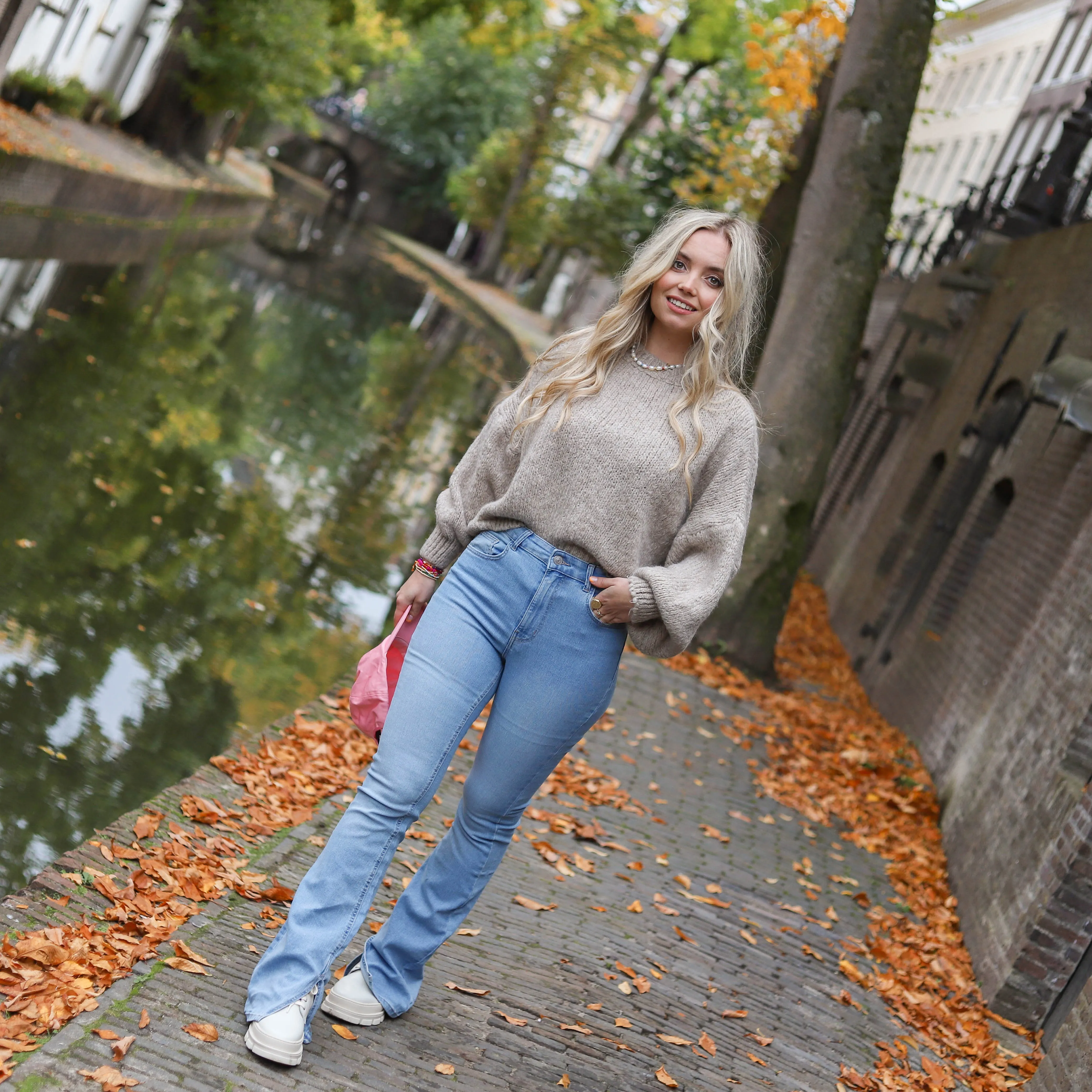 Isa gebreide trui beige
