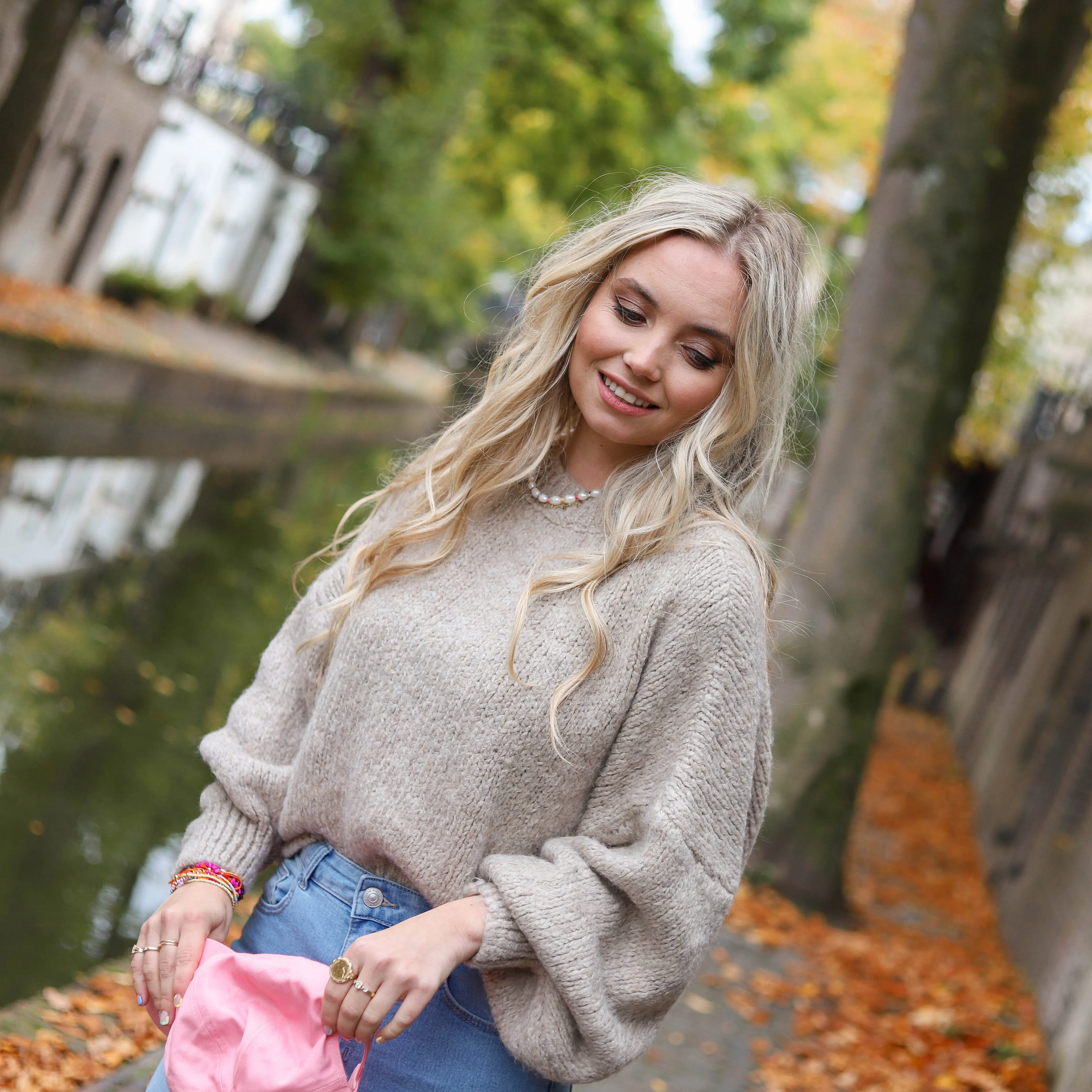 Isa gebreide trui beige
