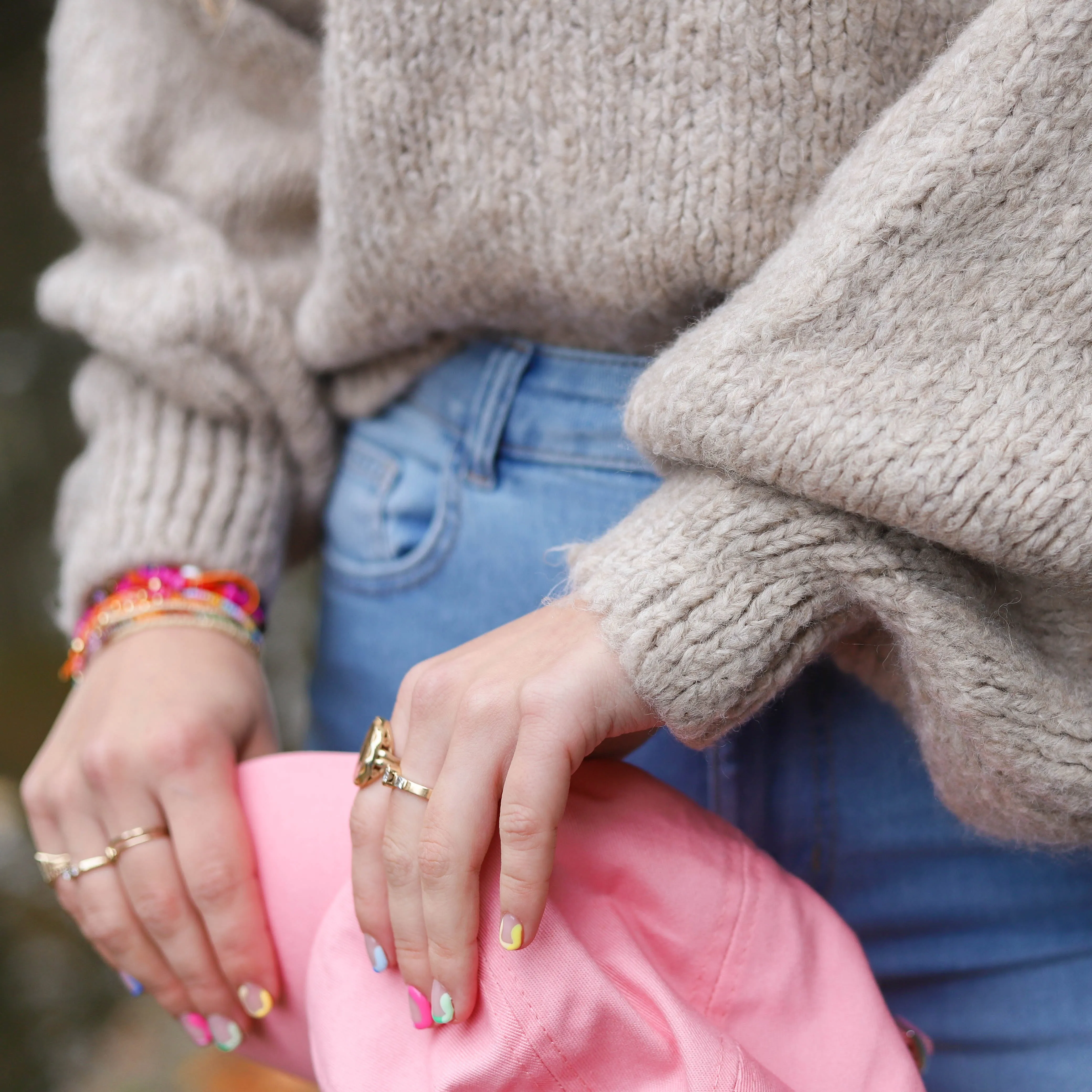 Isa gebreide trui beige