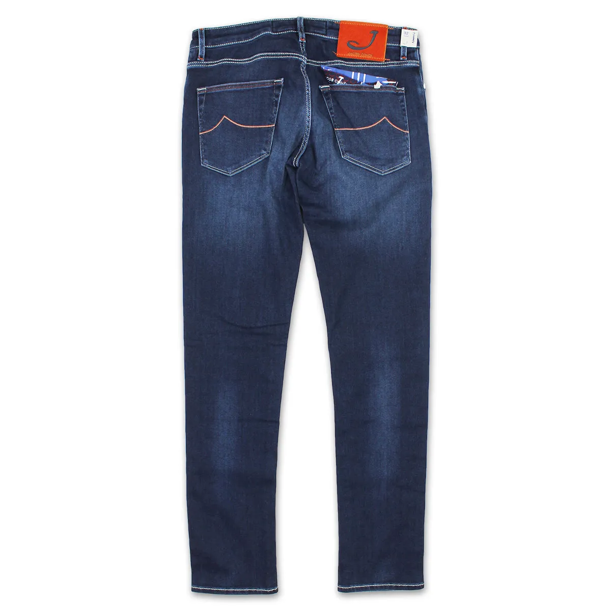 Jacob Cohen - J696 Comf Orange Badge Jeans in Dark Wash