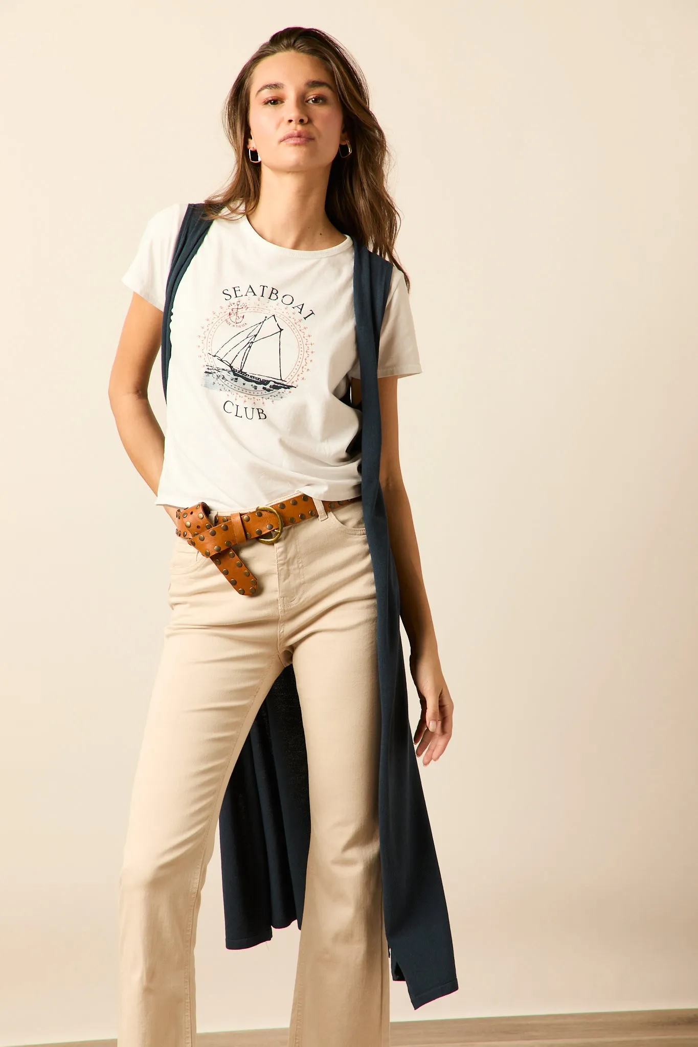 Jeans desflecado beige