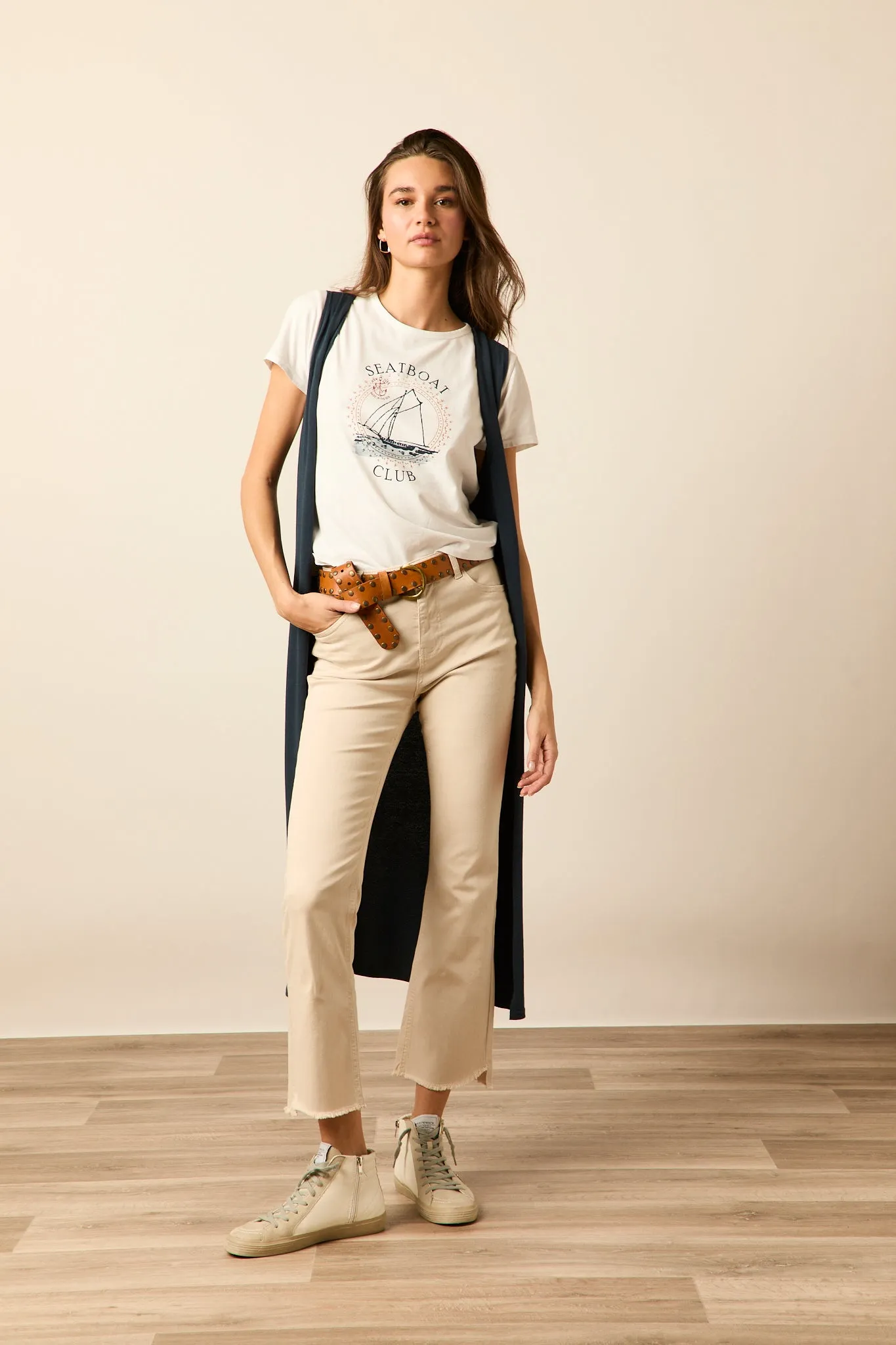 Jeans desflecado beige