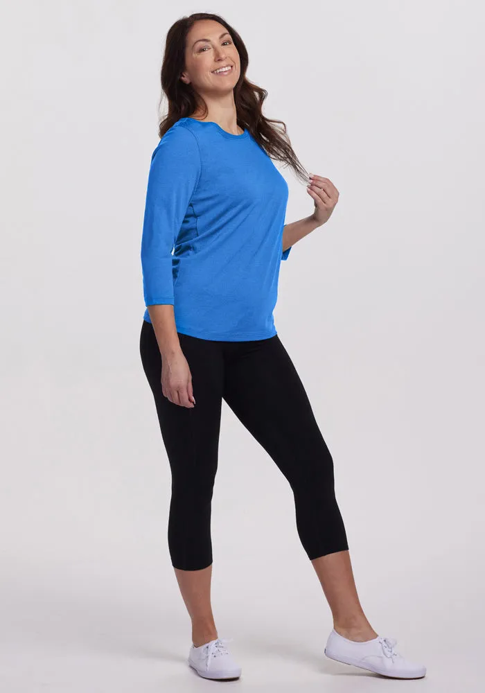 Jenny 3/4 Sleeve Crew Neck - Blue Gelato