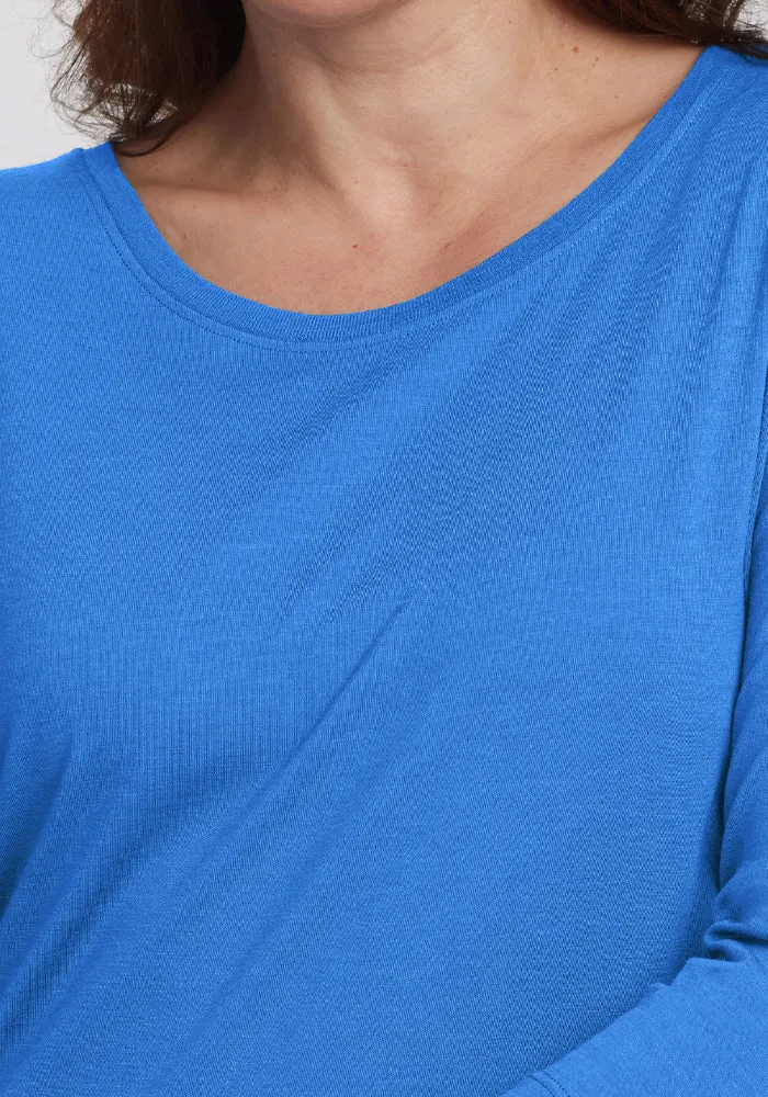Jenny 3/4 Sleeve Crew Neck - Blue Gelato