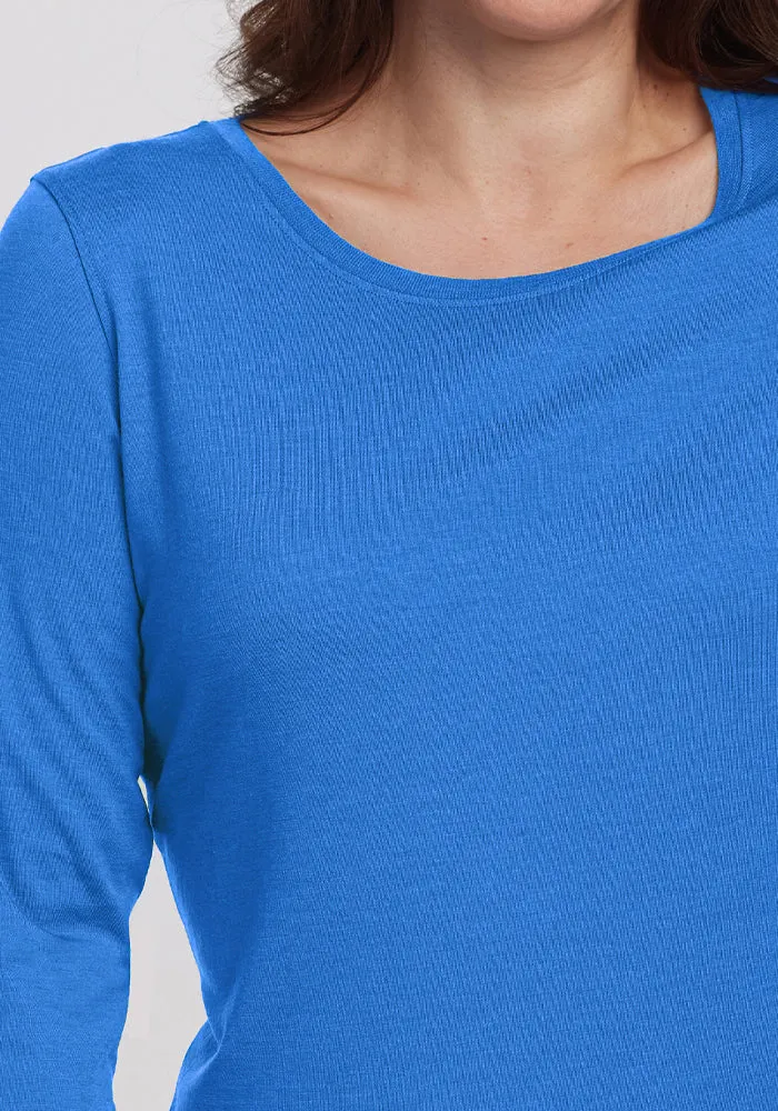 Jenny 3/4 Sleeve Crew Neck - Blue Gelato
