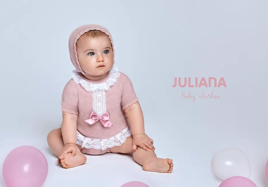 Juliana Baby Pink Knitted Lace Jam Pants