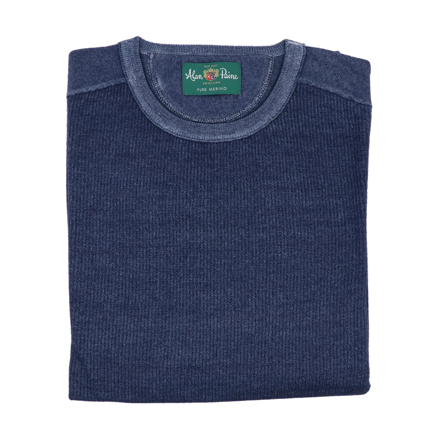 Kennford Faded Dye Crewneck Sweater in Navy