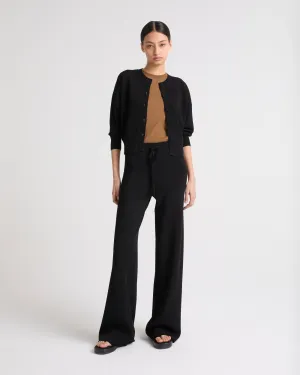 Knitted wide leg trousers