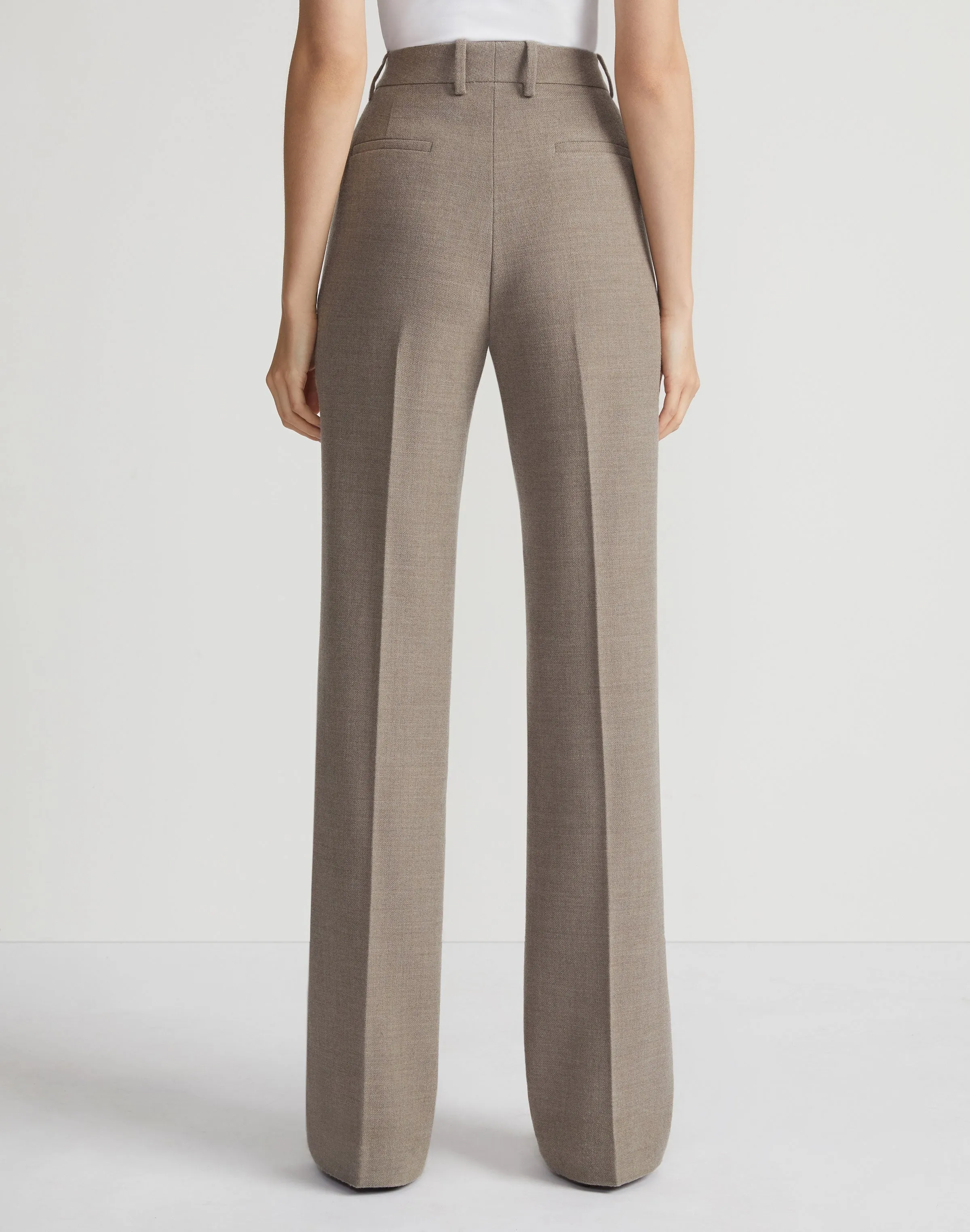 Lafayette 148 Responsible Wool Stretch Twill Gates Pant in Concrete Melange