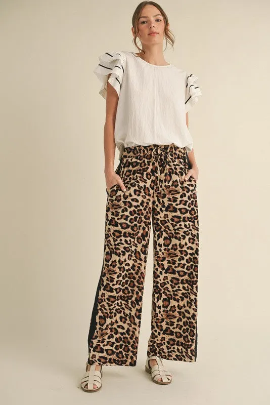 Leopard Straight Pull On Pants