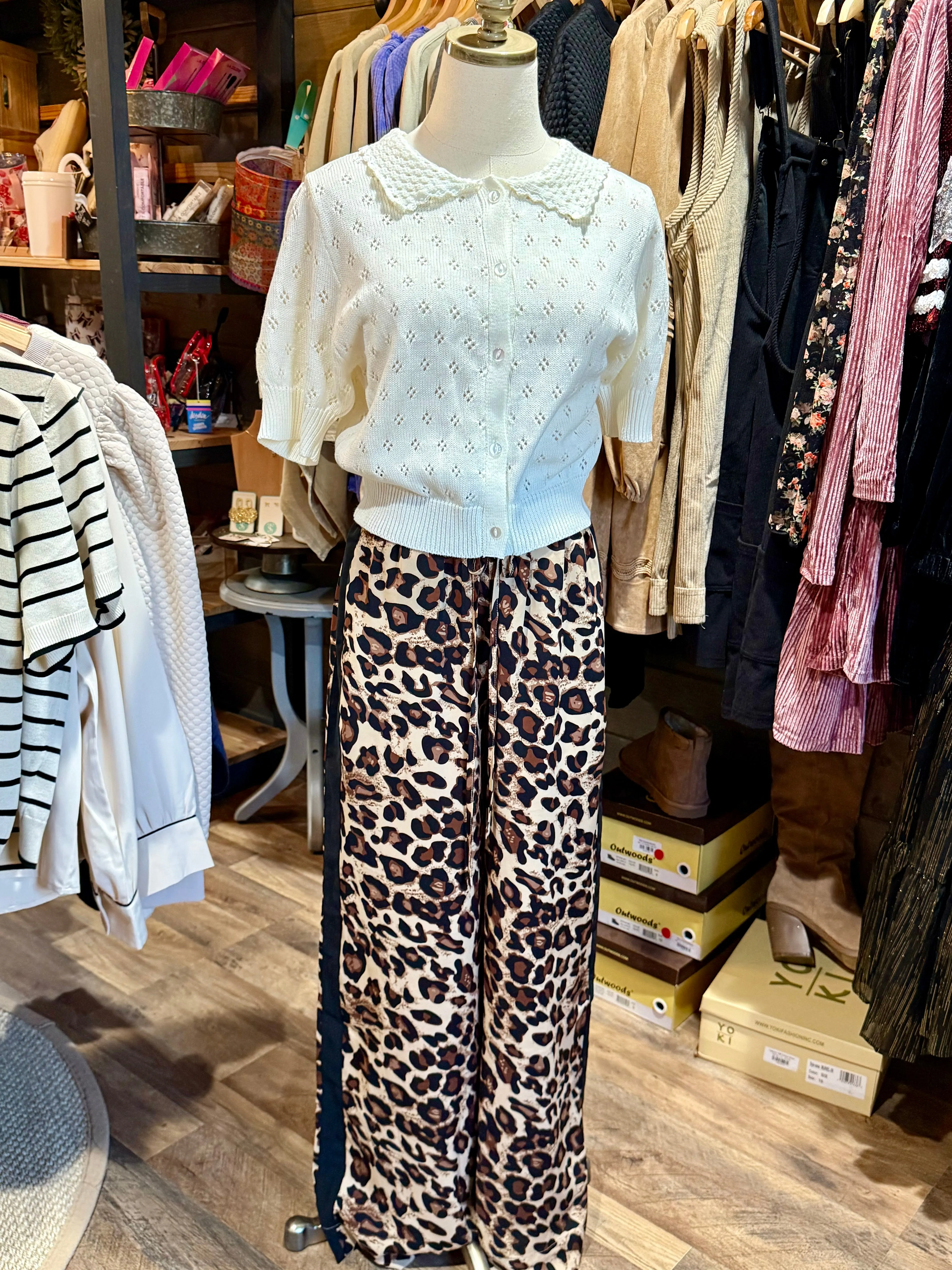 Leopard Straight Pull On Pants