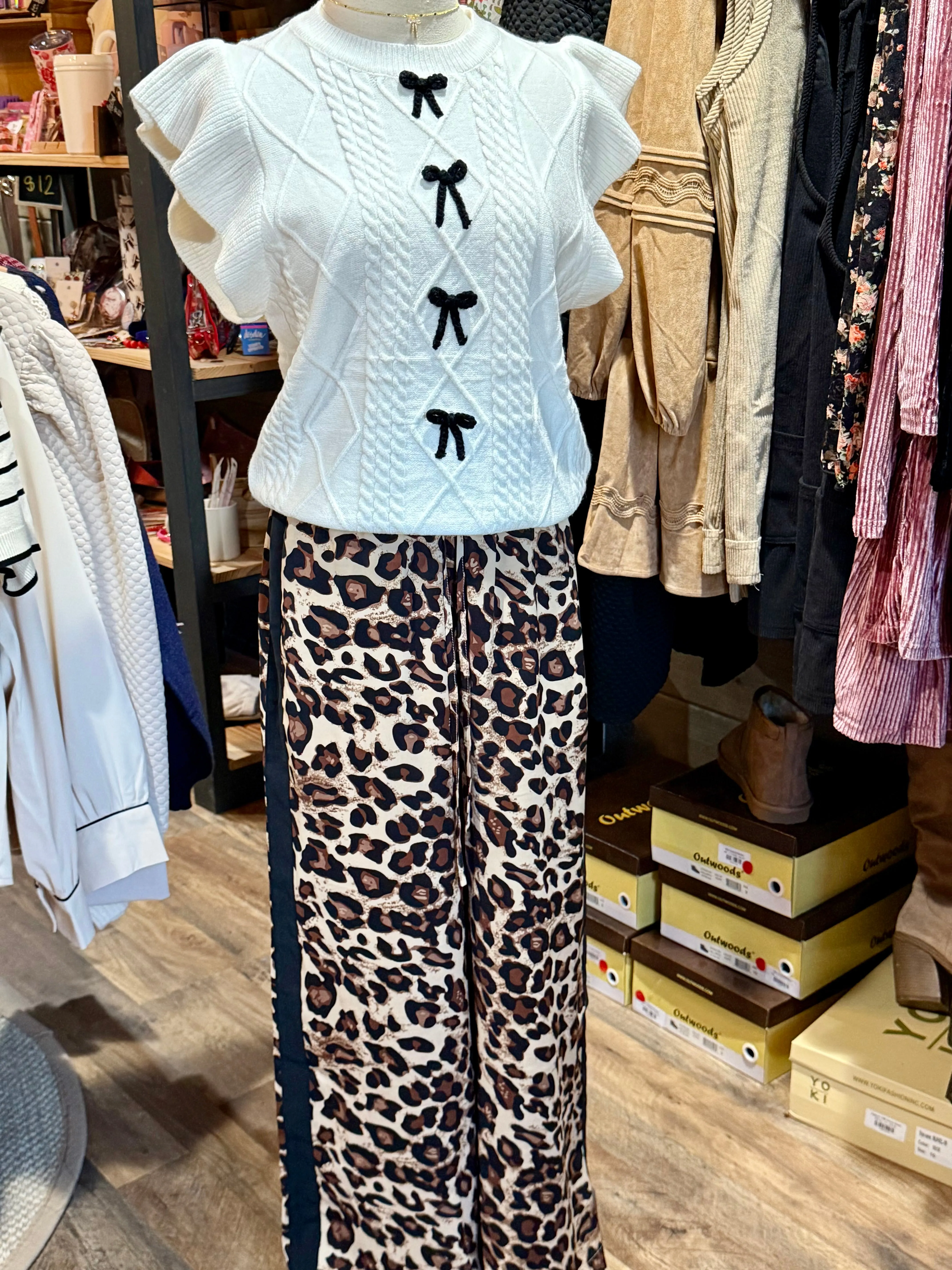 Leopard Straight Pull On Pants