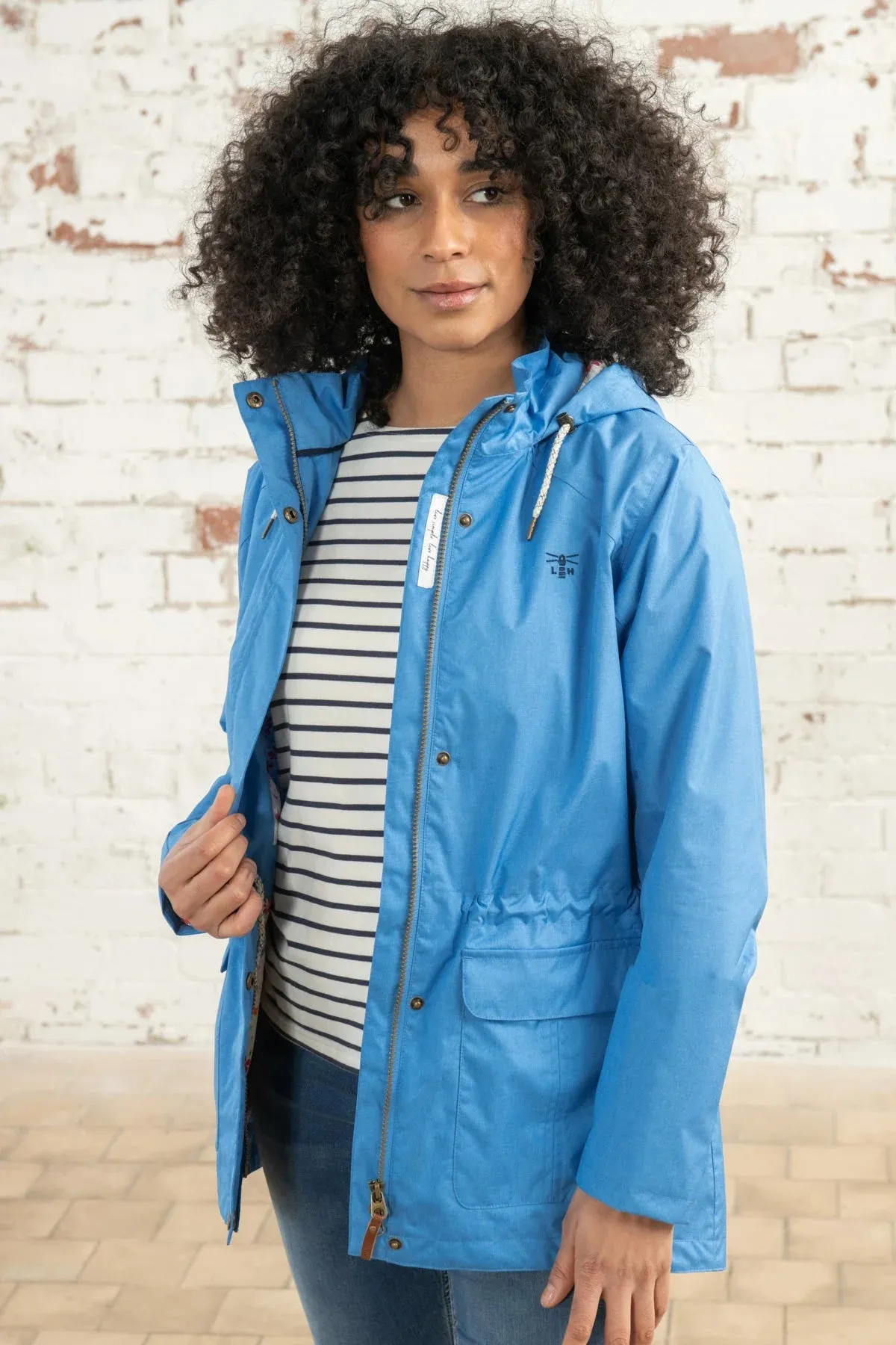 Lighthouse Willow hip-length waterproof jacket, with cotton blend lining.