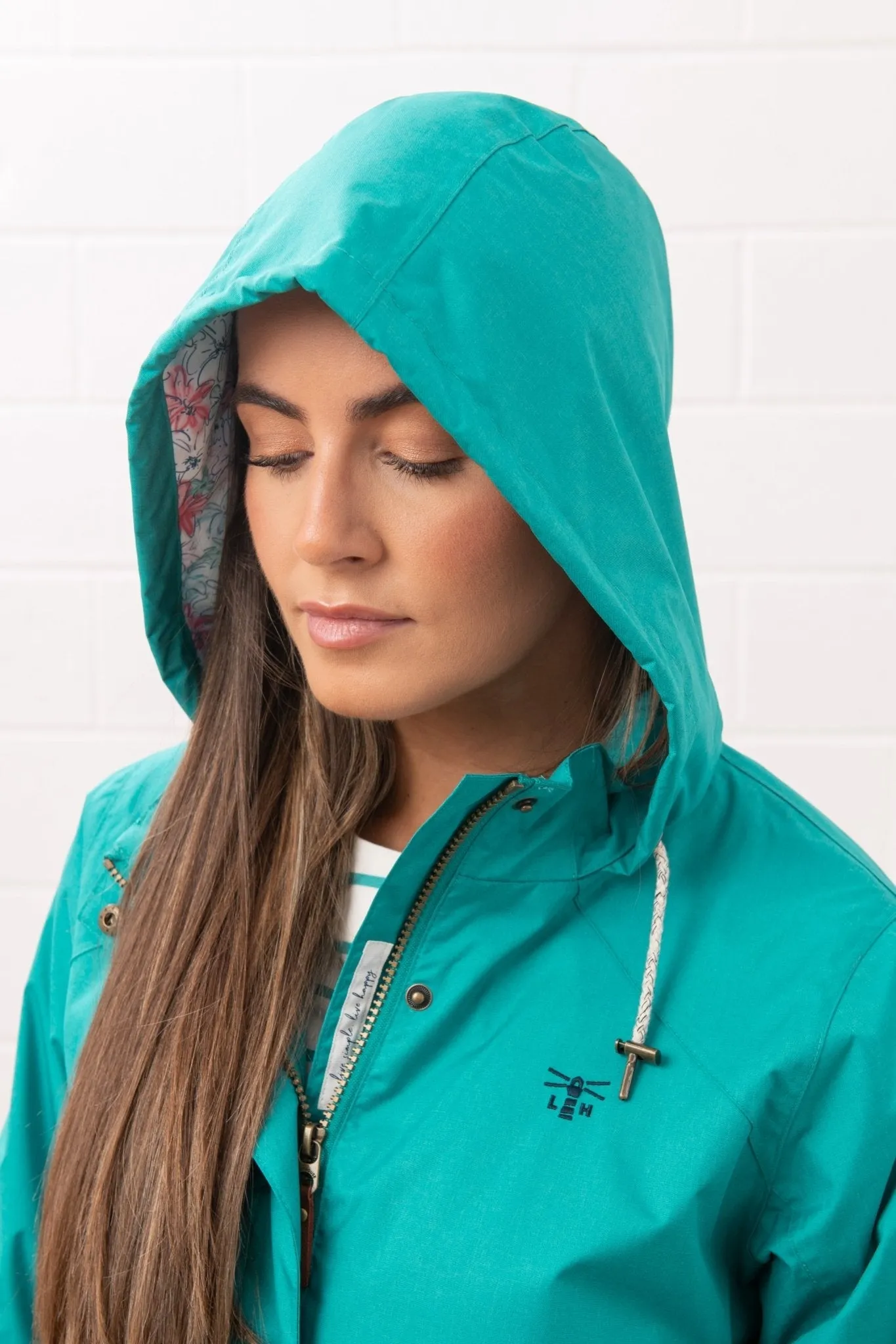 Lighthouse Willow hip-length waterproof jacket, with cotton blend lining.