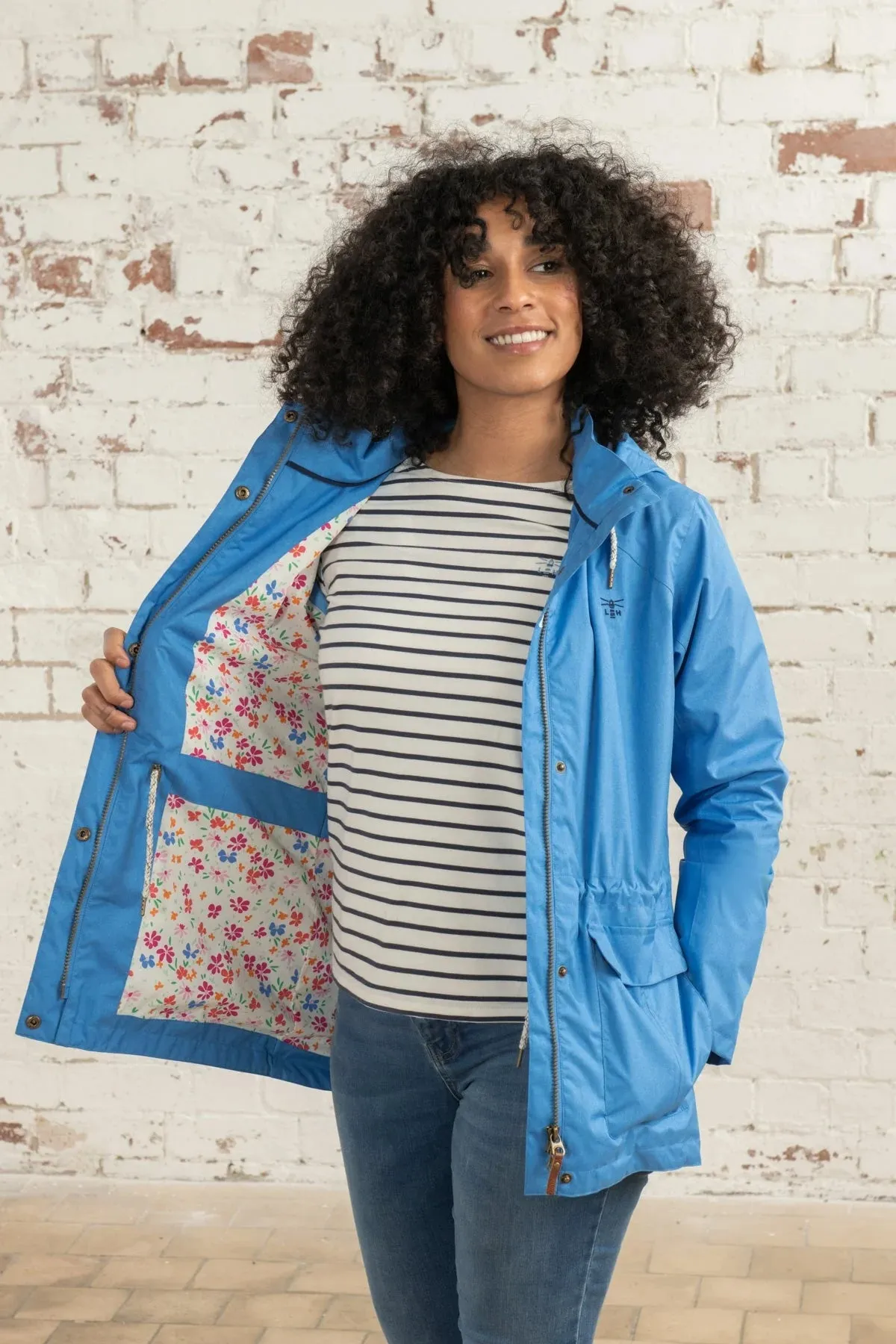 Lighthouse Willow hip-length waterproof jacket, with cotton blend lining.