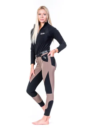 Lightweight Knee Patch "Magic Breeches"- Taupe and Black