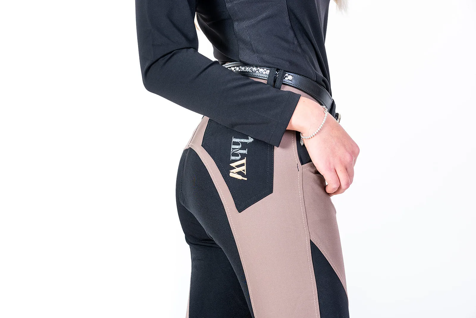 Lightweight Knee Patch "Magic Breeches"- Taupe and Black