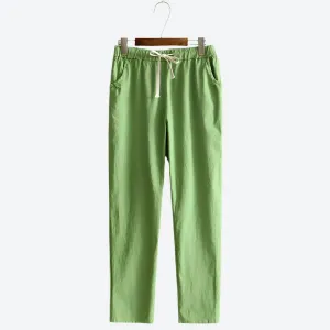 Lightweight Straight-Leg Cotton Pants