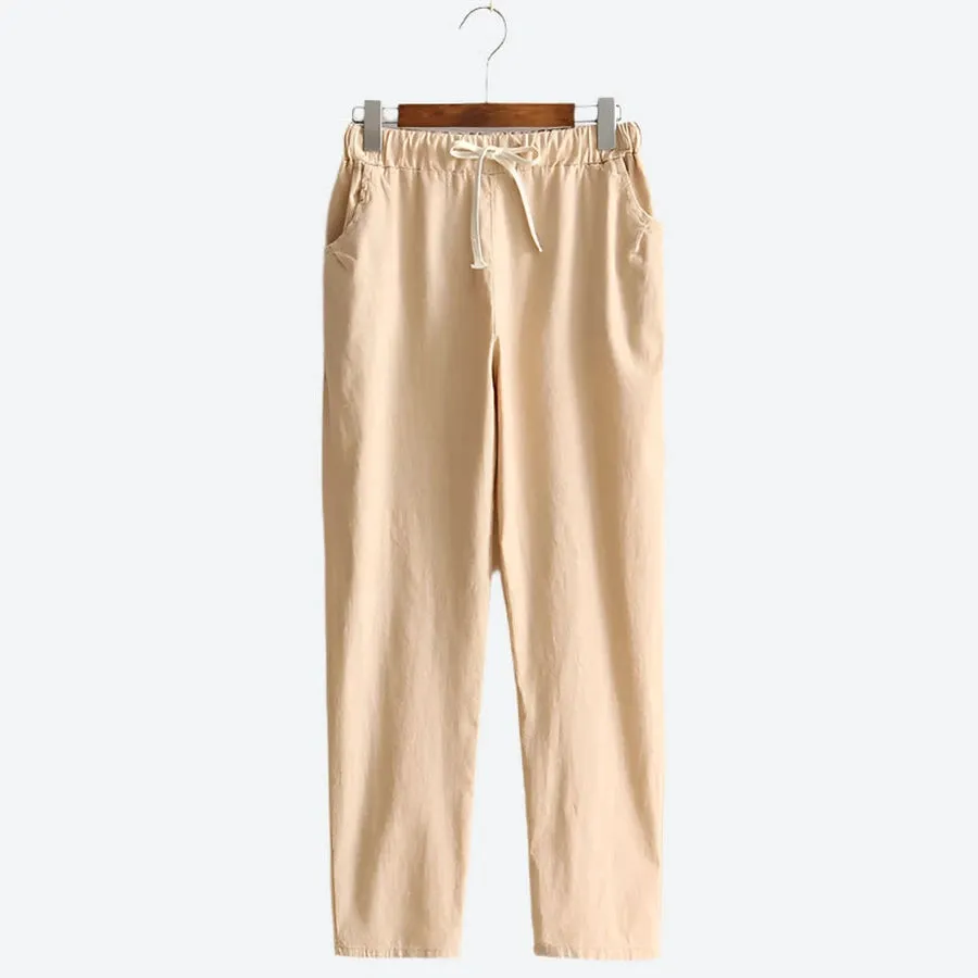Lightweight Straight-Leg Cotton Pants