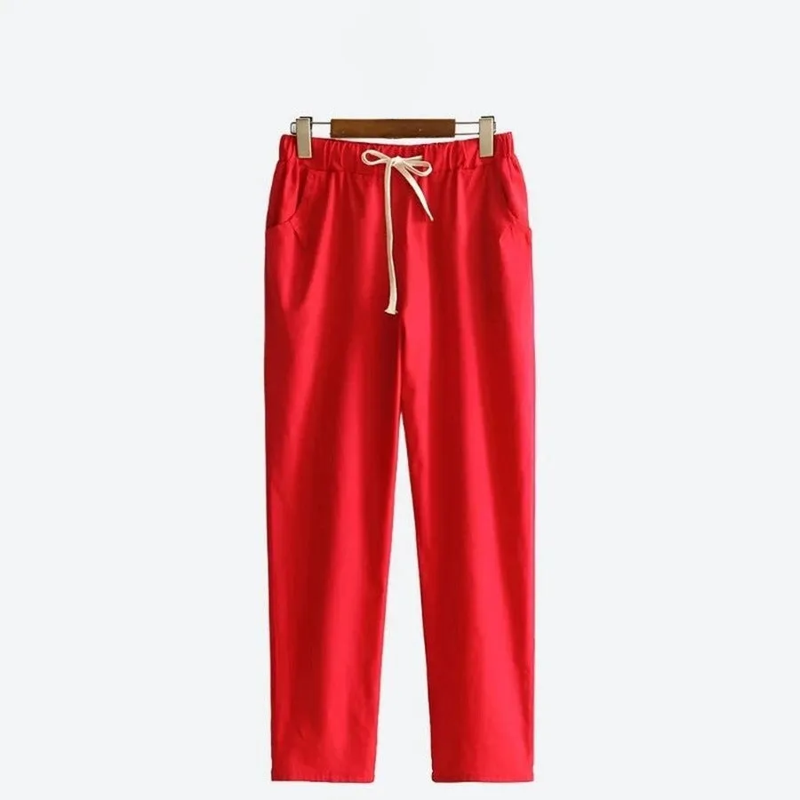 Lightweight Straight-Leg Cotton Pants