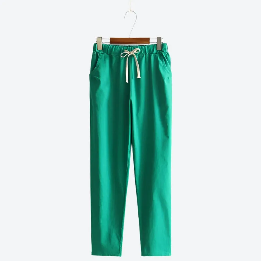 Lightweight Straight-Leg Cotton Pants