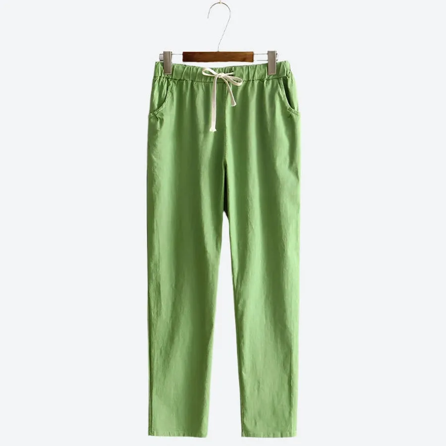 Lightweight Straight-Leg Cotton Pants